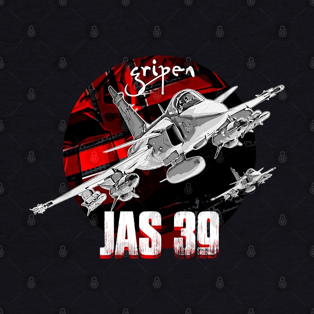 Gripen JAS-39 Swedish Fighterjet by aeroloversclothing